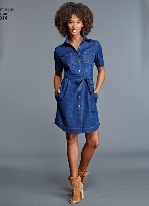 It was a simple denim chambray shirt dress with a tie at the waist.  Description from snowa… | Dresses with leggings, Denim shirt dress outfit,  Chambray dress outfit
